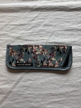 Foster Grant Teal Floral Soft Sleeve Glasses Case